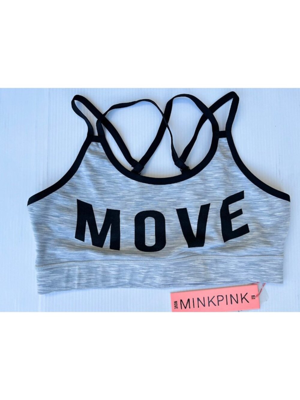 MINKPINK Move Racerback Crop Top L | Black | Activewear | NWT Poshmark Descript - Picture 2 of 12